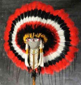 Photograph of a Choctaw Indian war bonnet