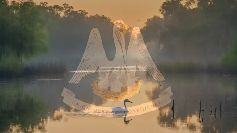 louisiana flag and landscape